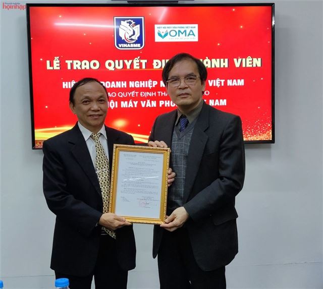Hiệp hội Máy văn phòng Việt Nam gia nhập làm thành viên Hiệp hội Doanh nghiệp nhỏ và vừa Việt Nam. 