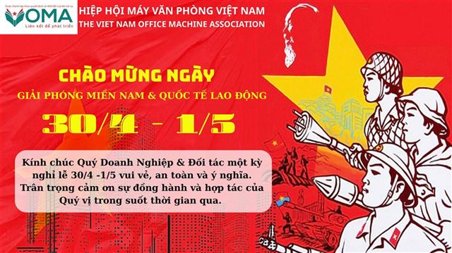 CHÚC MỪNG ĐẠI LỄ 30/4 VÀ QUỐC TẾ LAO ĐỘNG 1/5