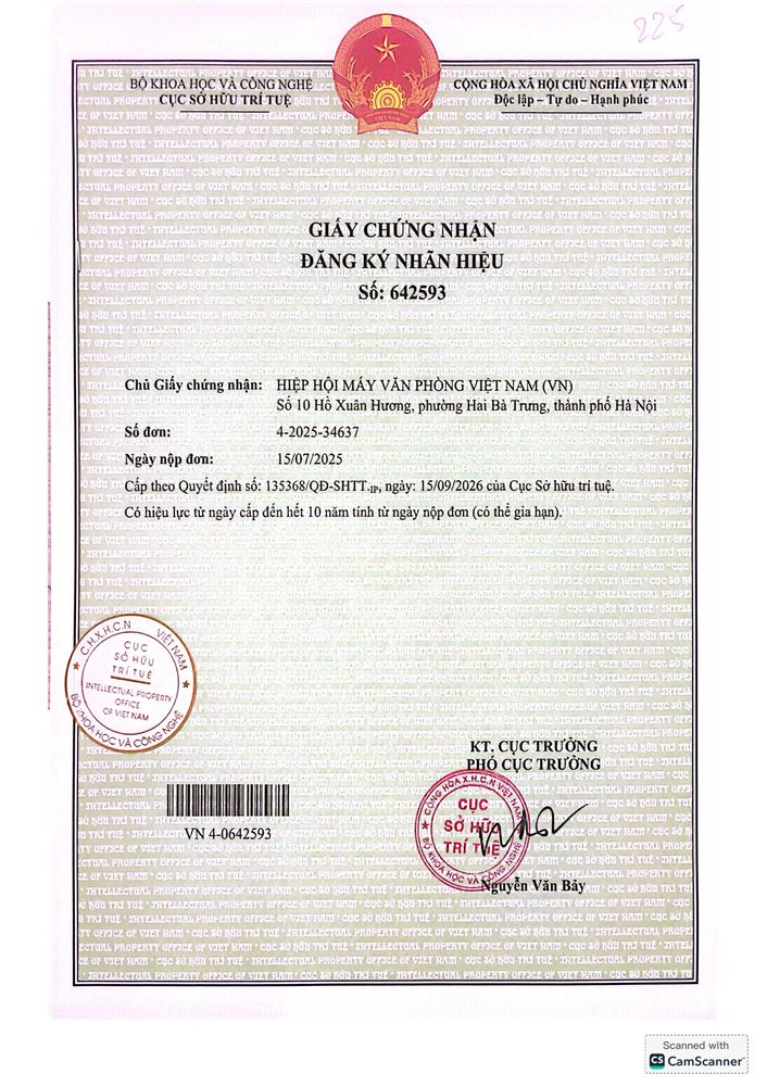 VOMA CHÍNH THỨC ĐƯỢC CẤP GIẤY CHỨNG NHẬN ĐĂNG KÝ NHÃN HIỆU BẢO HỘ TỔNG THỂ THEO HÌNH ẢNH LOGO VÀ GIẢI GOLF DOANH NHÂN VIỆT NAM  🏆