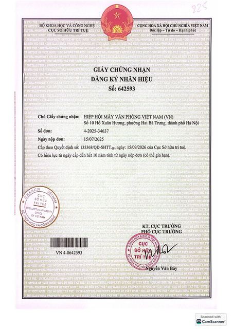 VOMA CHÍNH THỨC ĐƯỢC CẤP GIẤY CHỨNG NHẬN ĐĂNG KÝ NHÃN HIỆU BẢO HỘ TỔNG THỂ THEO HÌNH ẢNH LOGO VÀ GIẢI GOLF DOANH NHÂN VIỆT NAM  🏆