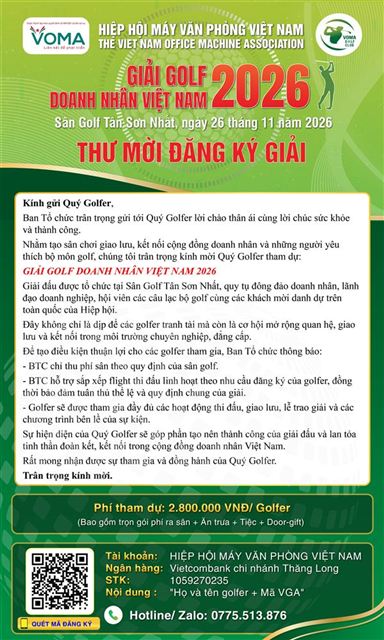 ⛳️ [SỐ LƯỢNG CÓ HẠN] CHÍNH THỨC MỞ CỔNG ĐĂNG KÝ GIẢI GOLF DOANH NHÂN VIỆT NAM 2026!