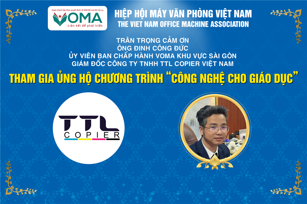VOMA TRÂN TRỌNG CẢM ƠN ÔNG ĐINH CÔNG ĐỨC ĐÃ TÀI TRỢ CHO CHƯƠNG TRÌNH CÔNG NGHỆ CHO GIÁO DỤC 