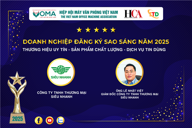 CÔNG TY TNHH THƯƠNG MẠI SIÊU NHANH CHÍNH THỨC ĐĂNG KÝ THAM GIA DOANH NGHIỆP SAO SÁNG 2025