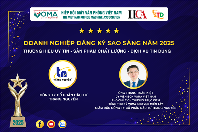 CÔNG TY CỔ PHẦN ĐẦU TƯ TRANG NGUYỄN ĐĂNG KÝ THAM GIA GIẢI THƯỞNG SAO SÁNG 2025
