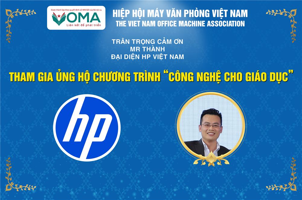 VOMA TRÂN TRỌNG CẢM ƠN MR THÀNH – ĐẠI DIỆN HP VIỆT NAM