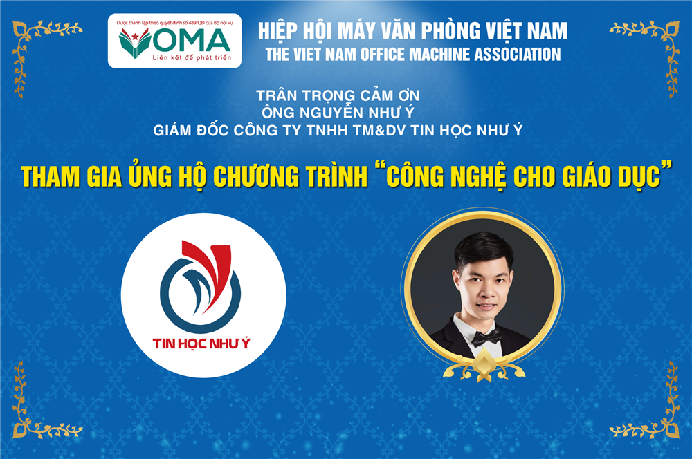 Hiệp hội Máy văn phòng Việt Nam Trân Trọng Cảm Ơn Ông Nguyễn Như Ý