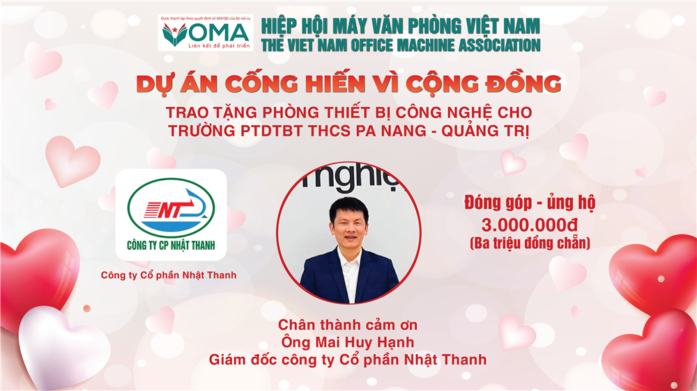 Công ty CP Nhật Thanh – Góp sức vì tương lai học sinh vùng cao