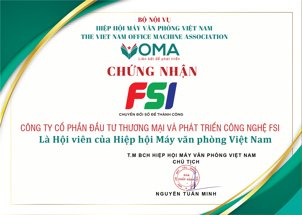 CÔNG TY CỔ PHẦN ĐẦU TƯ THƯƠNG MẠI VÀ PHÁT TRIỂN CÔNG NGHỆ FSI TRỞ THÀNH THÀNH VIÊN VOMA