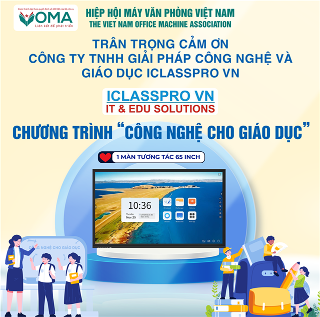CÔNG TY TNHH GIẢI PHÁP CÔNG NGHỆ VÀ GIÁO DỤC ICLASSPRO VN THAM GIA ỦNG HỘ CHƯƠNG TRÌNH CÔNG NGHỆ CHO GIÁO DỤC