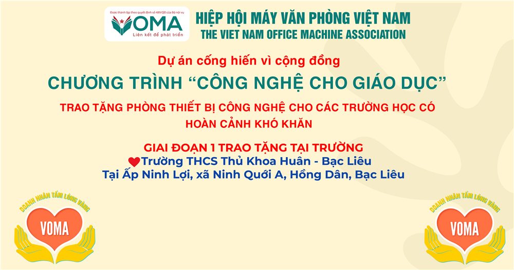 CHUNG TAY CÙNG HIỆP HỘI MÁY VĂN PHÒNG VIỆT NAM – “CÔNG NGHỆ CHO GIÁO DỤC”