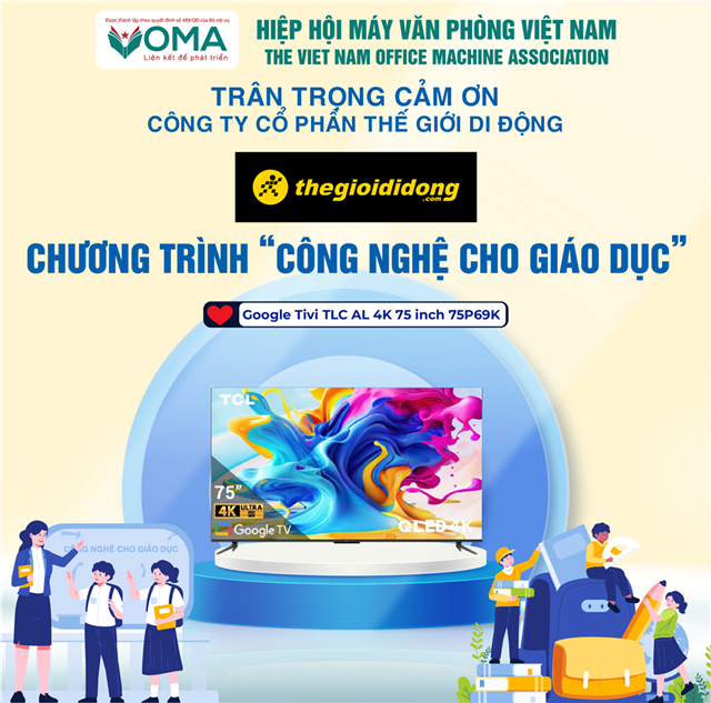 CÔNG TY CỔ PHẦN THẾ GIỚI DI ĐỘNG TÀI TRỢ CHO CHƯƠNG TRÌNH CÔNG NGHỆ CHO GIÁO DỤC