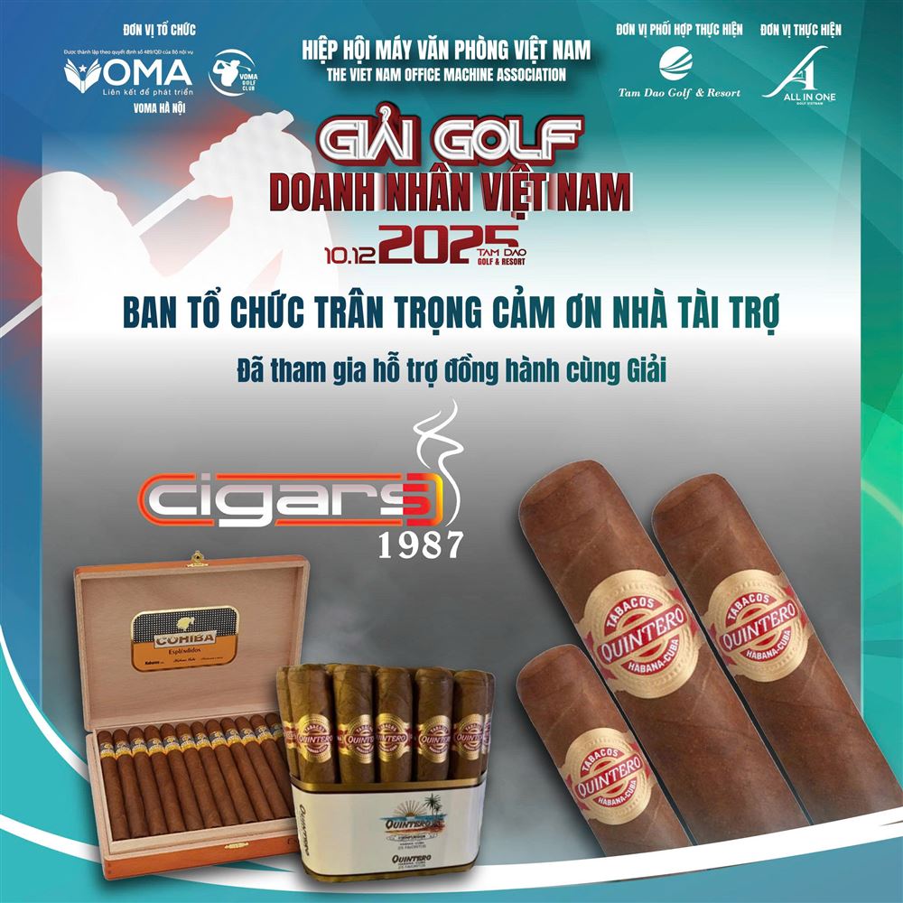 Công ty TNHH Dịch vụ và Thương mại Cigars 1987 nhà tài trợ tại giải Golf Doanh nhân Việt Nam 2025 