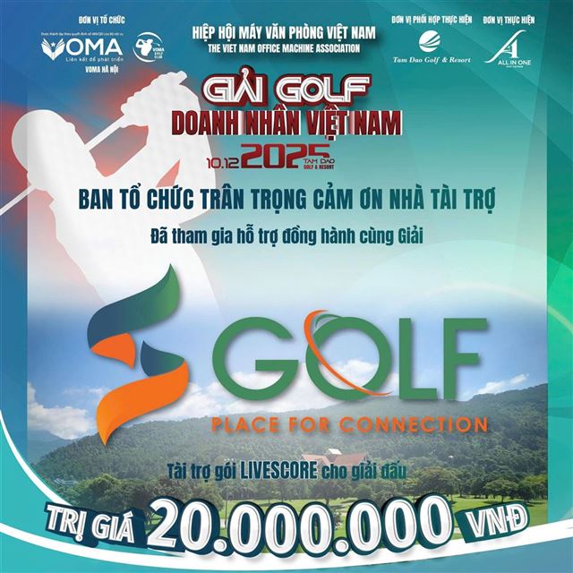 SGolf đồng hành và tài trợ hệ thống Livescore trị giá 20 triệu đồng cho Giải Golf Doanh nhân Việt Nam 2025 
