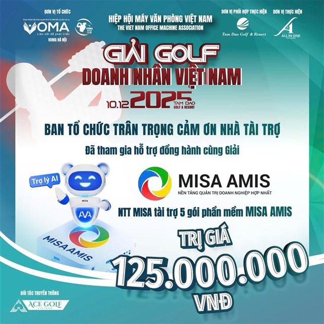Nhà tài trợ MISA – đơn vị đã đồng hành cùng giải đấu và tài trợ Giải Golf doanh nhân Việt Nam 2025 