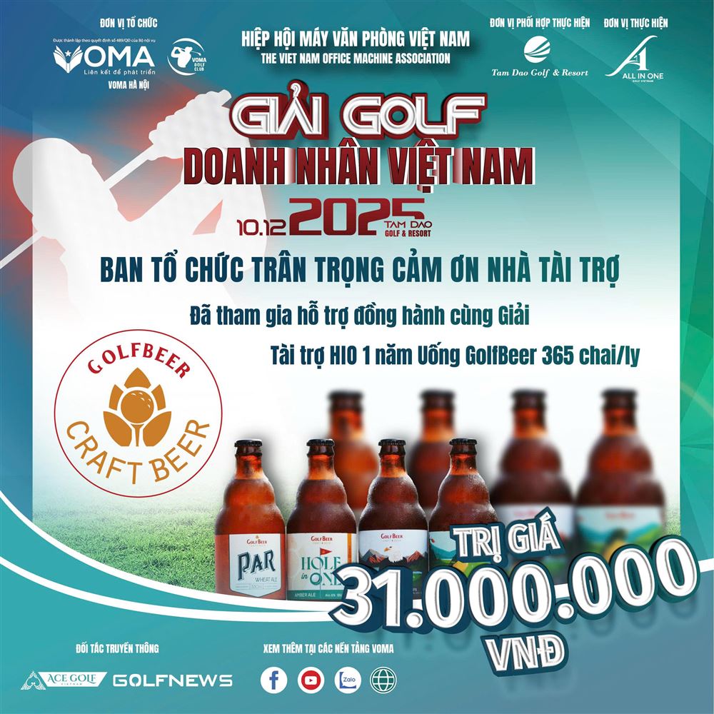 GolfBeer – Bia Thủ Công, Bia Tươi: Dấu ấn đẳng cấp tại Giải Golf Doanh nhân Việt Nam 2025