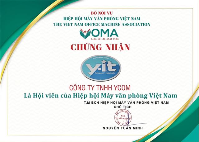 Hiệp hội Máy Văn phòng Việt Nam (VOMA) công bố hội viên mới – CÔNG TY TNHH YCOM