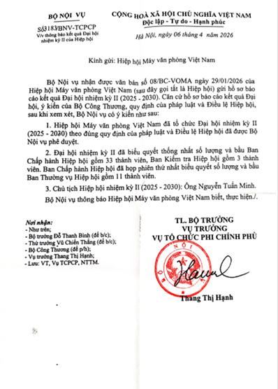 THÔNG BÁO CHÍNH THỨC – KẾT QUẢ ĐẠI HỘI NHIỆM KỲ II (2025–2030)