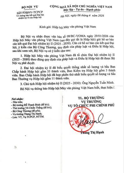 THÔNG BÁO CHÍNH THỨC – KẾT QUẢ ĐẠI HỘI NHIỆM KỲ II (2025–2030)