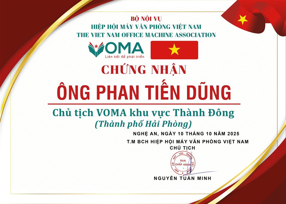 VOMA hân hạnh giới thiệu Ông Phan Tiến Dũng – Chủ tịch VOMA khu vực Thành Đồng (TP Hải Phòng)